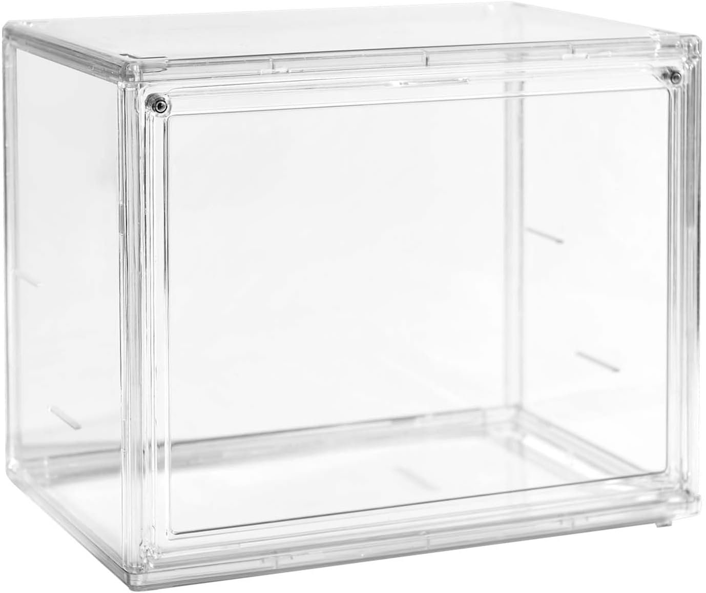 oem odm clear acrylic display case with magnetic attraction lid, purse storage box with magnetic door, plastic storage bins, large figures collectibles showcase, shoe box, bag organizer factory & wholesale supplier