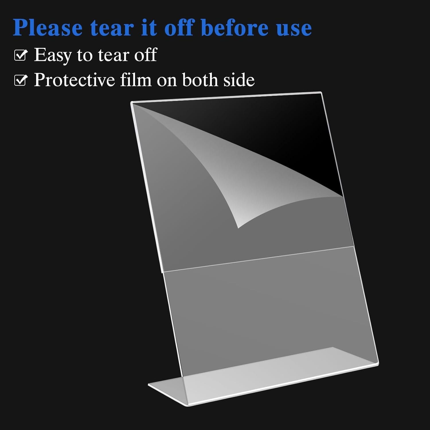 wholesale 18 pack acrylic sign display stand 8.5 x 11, l shape clear plastic sign frame, picture photo frame, flyer document paper holder for office desktop factory & supplier oem odm