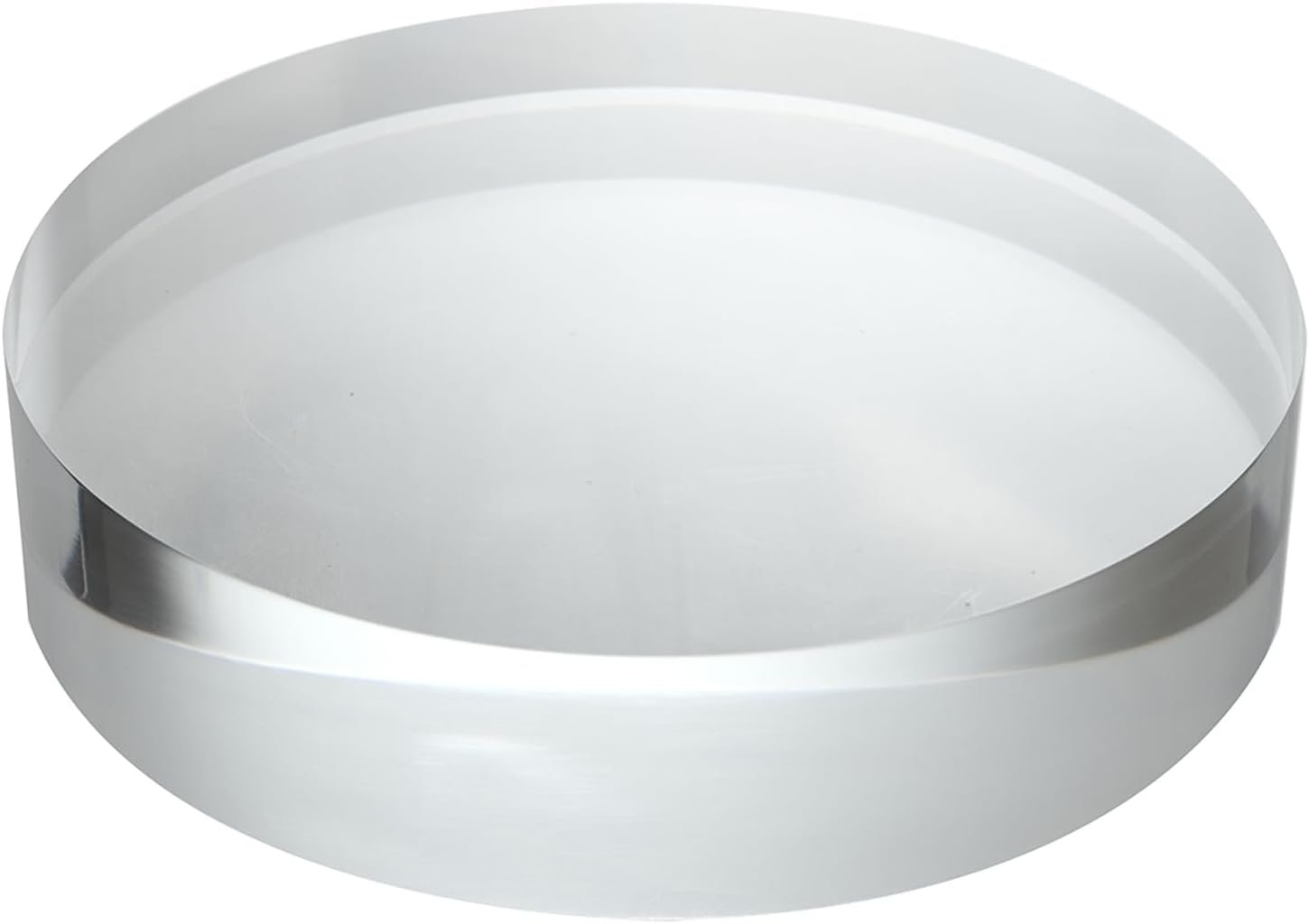 oem odm ciaoher 2in thickness 8in diameter acrylic disc display block clear polished round pedestal stand riser 8