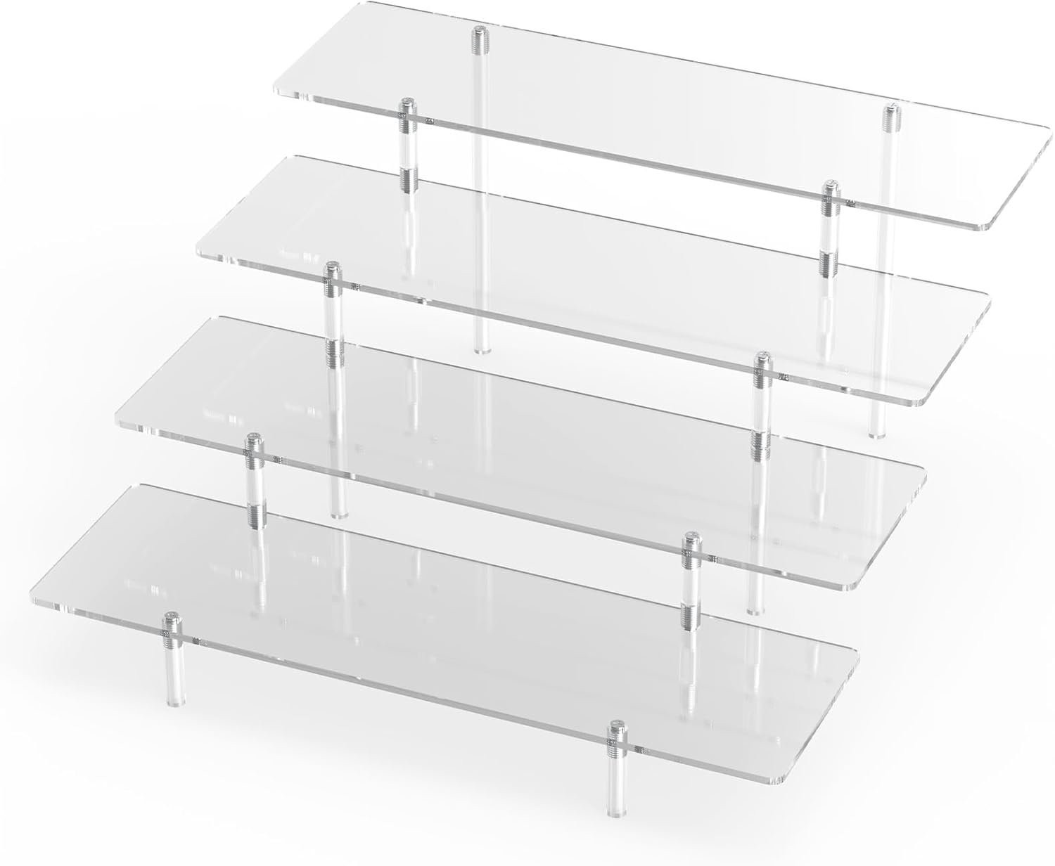 wholesale acrylic display riser stand shelf clear 4 tier cupcake stand perfume display holder figures desktop decoration and organizer showcase toys retail display rack candy dessert buffet 4 step collection (1 pack) factory & supplier oem odm