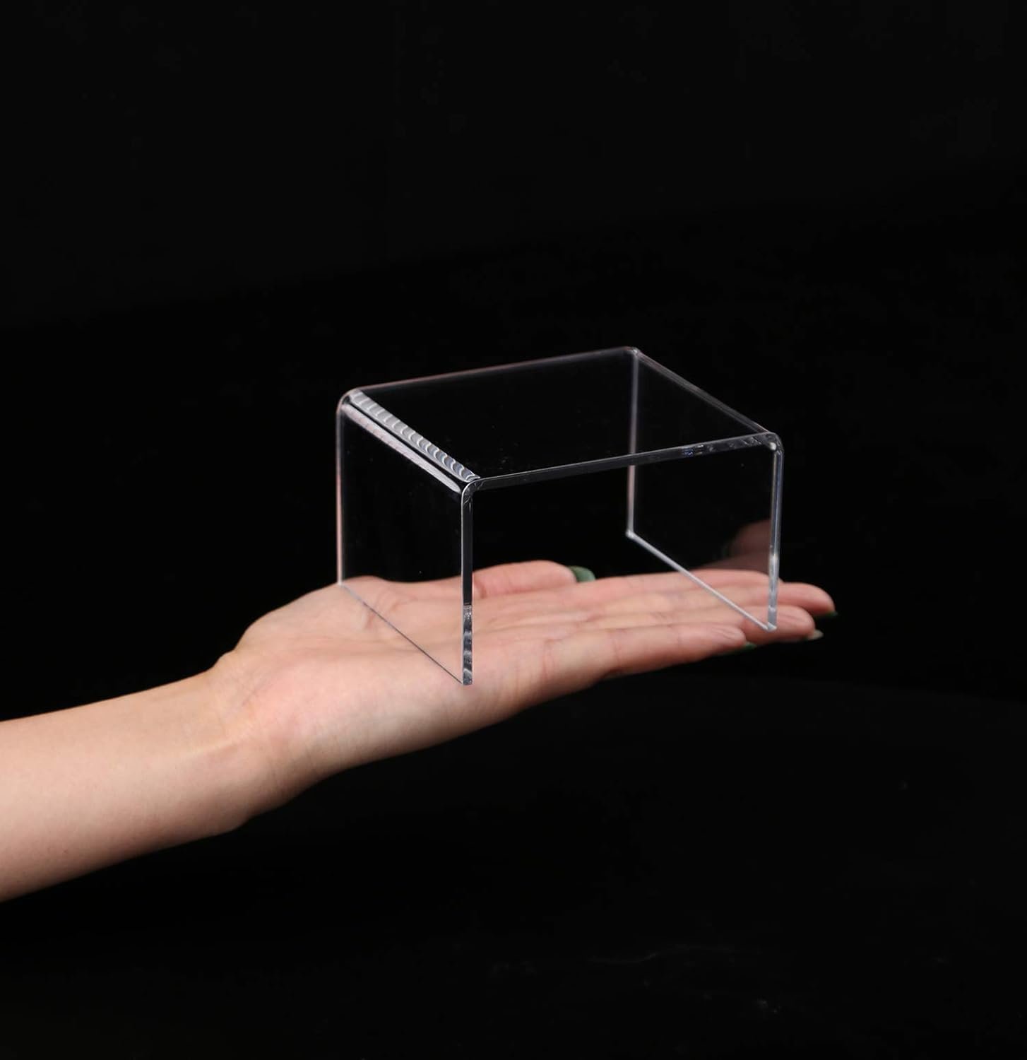 oem odm 12 packs clear acrylic display risers showcase for jewelry, risers display for funko pop figures,clear cake stands for candy dessert table decorations 4