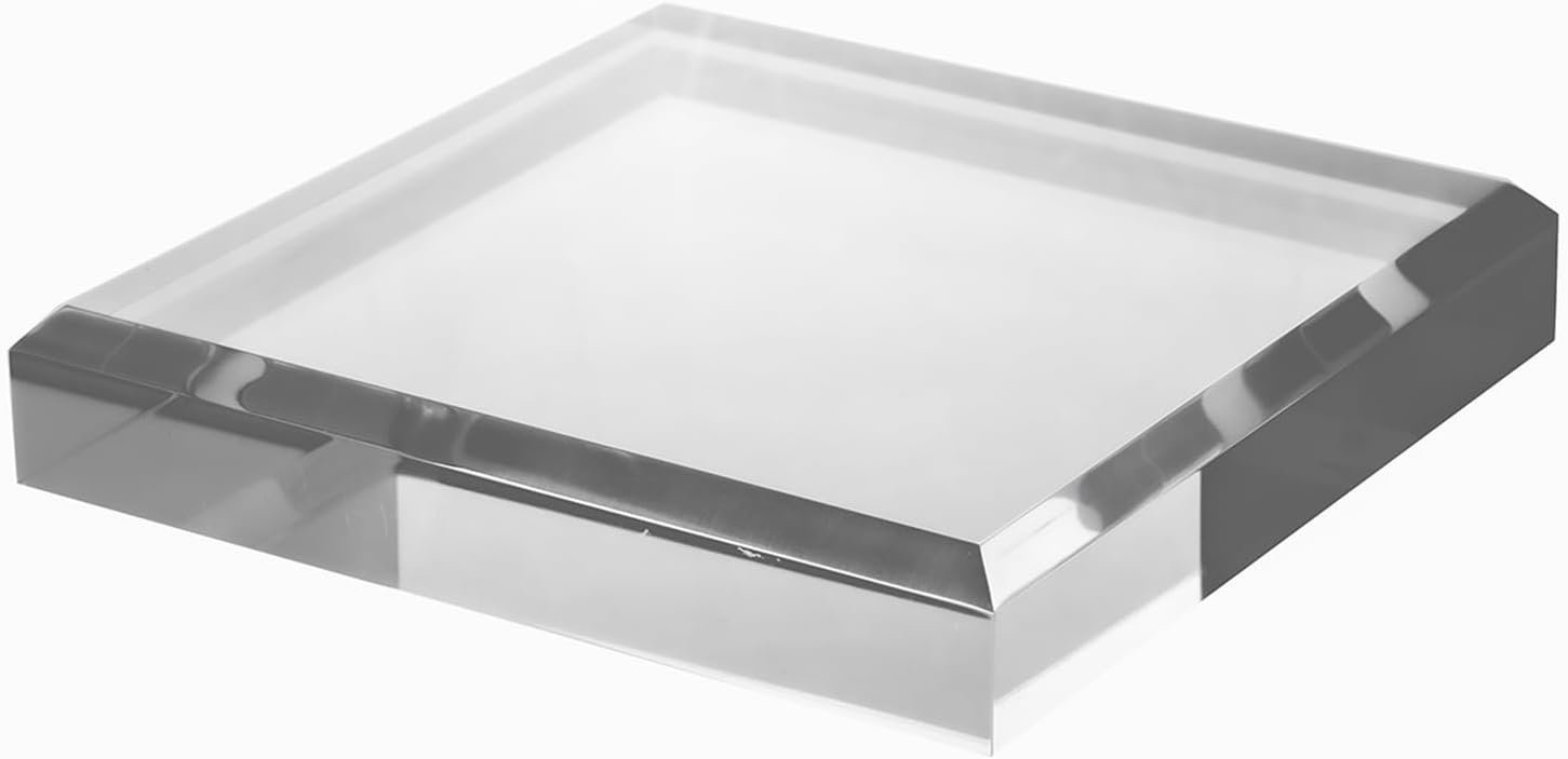 oem odm ciaoher 1in thickness beveled acrylic square display block clear polished pedestal stand riser (6x6, 1pack) factory & wholesale supplier