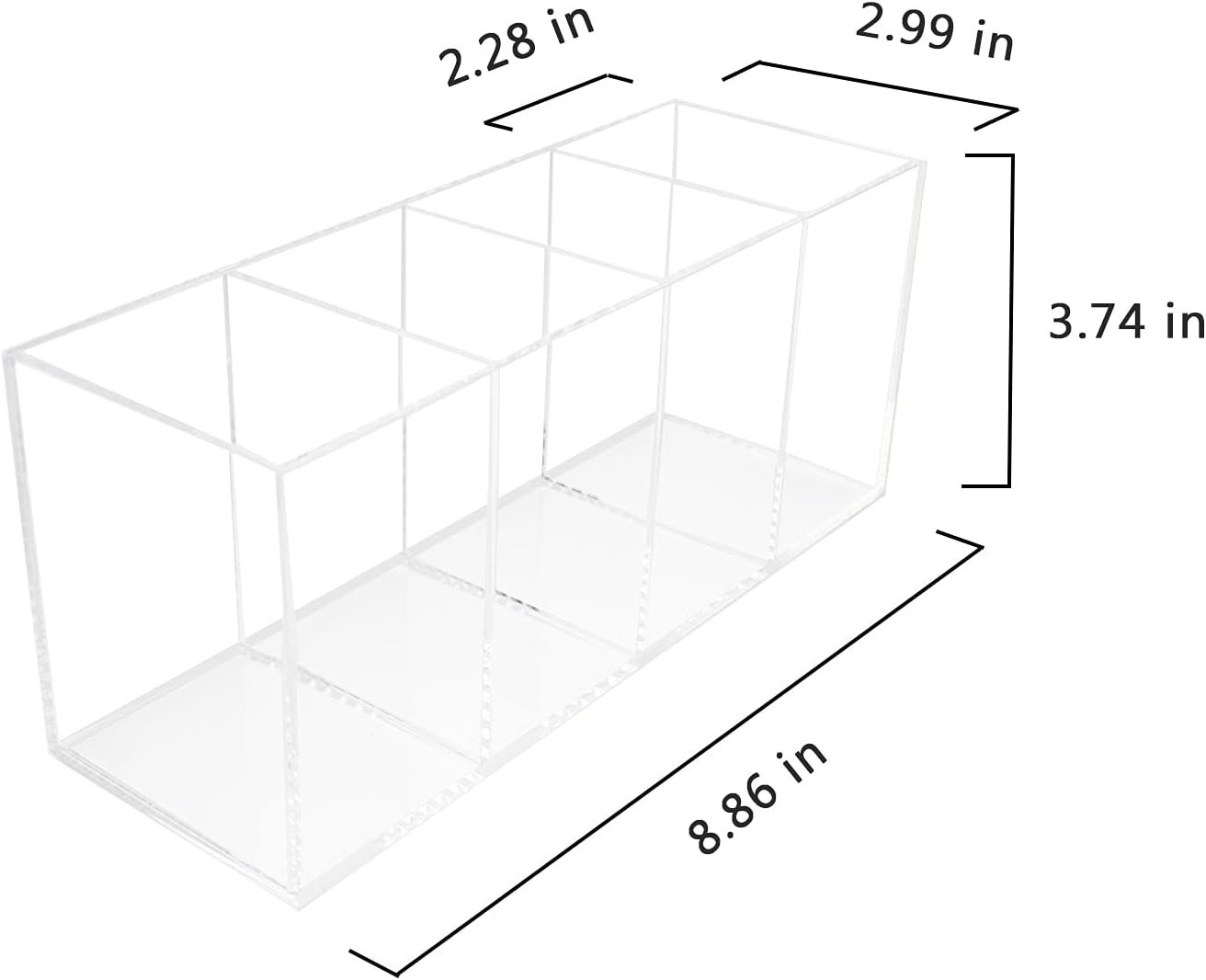 oem odm qpey acrylic pen holder 4 compartments,clear pen holder organizer makeup brush holder for office desk accessories,cosmetic brush storage box,dorm,bathroom,kitchen (clear) factory & wholesale supplier