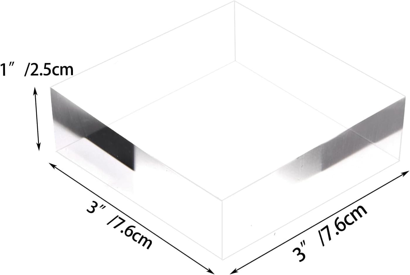 wholesale hacaroa 6 pieces acrylic square display block, 3 x 3 x 1 inches clear polished acrylic cube risers, solid jewelry display pedestal stand showcase holder base for ring, perfume, photography props factory & supplier oem odm