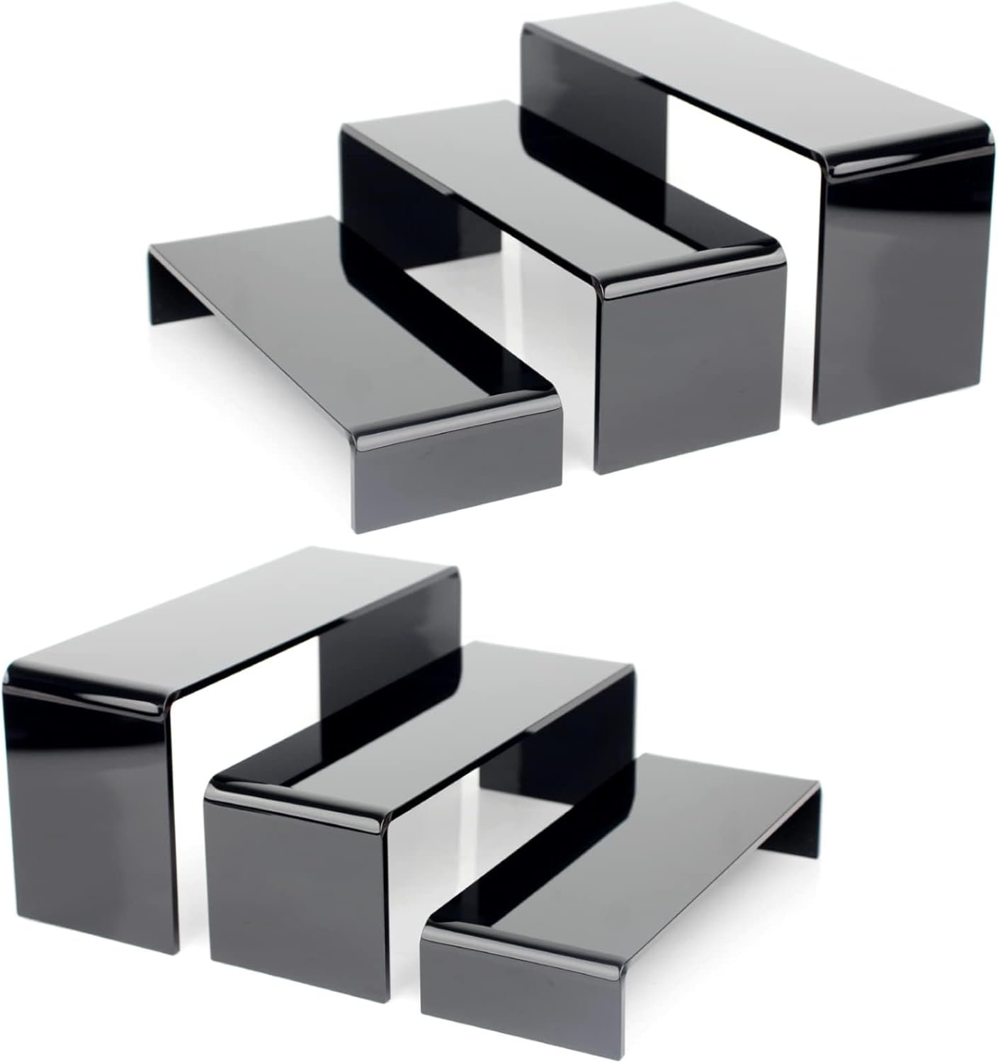 oem odm black acrylic display risers, 6 pc acrylic risers for display for food dessert cupcakes, jewellery, collectibles, puppets, anime characters, perfumes for acrylic risers factory & wholesale supplier