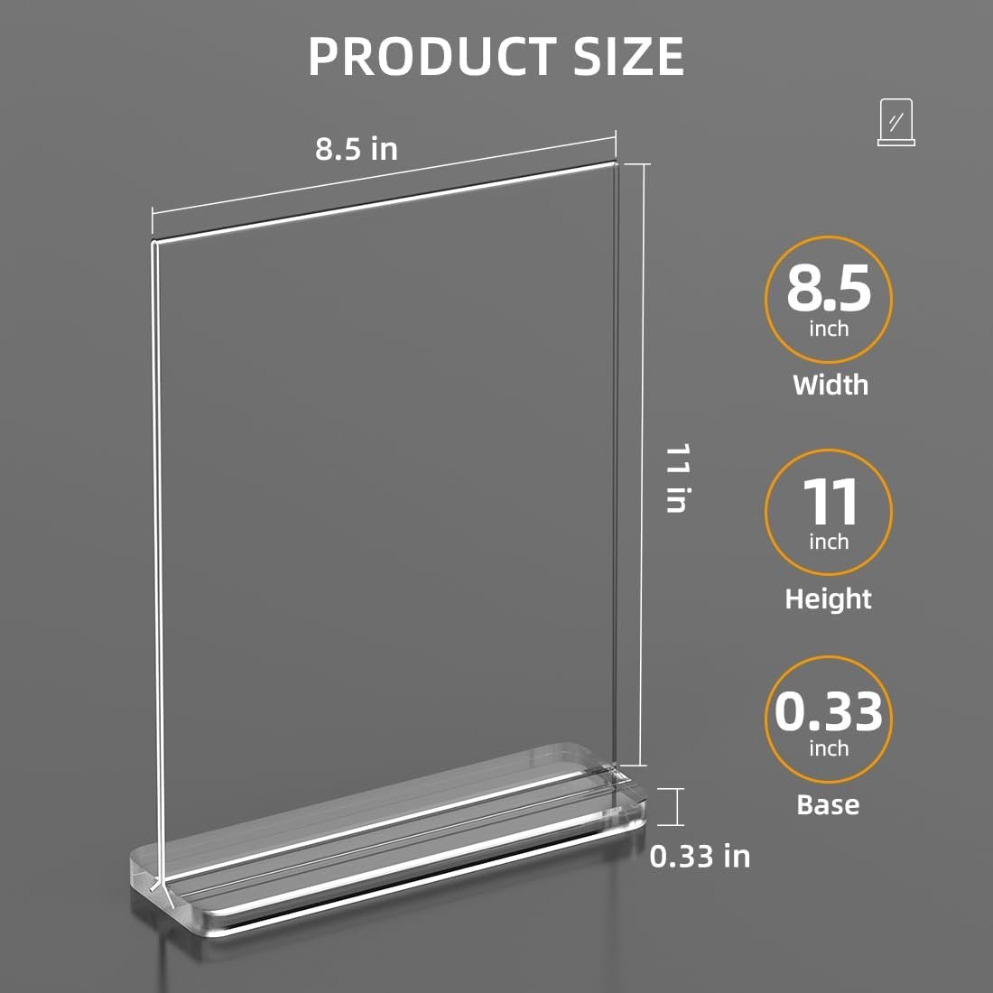wholesale acrylic sign holder 8.5 x 11 clear sign display t shape table paper stands for home wedding office school restaurant (6 pack) factory & supplier oem odm