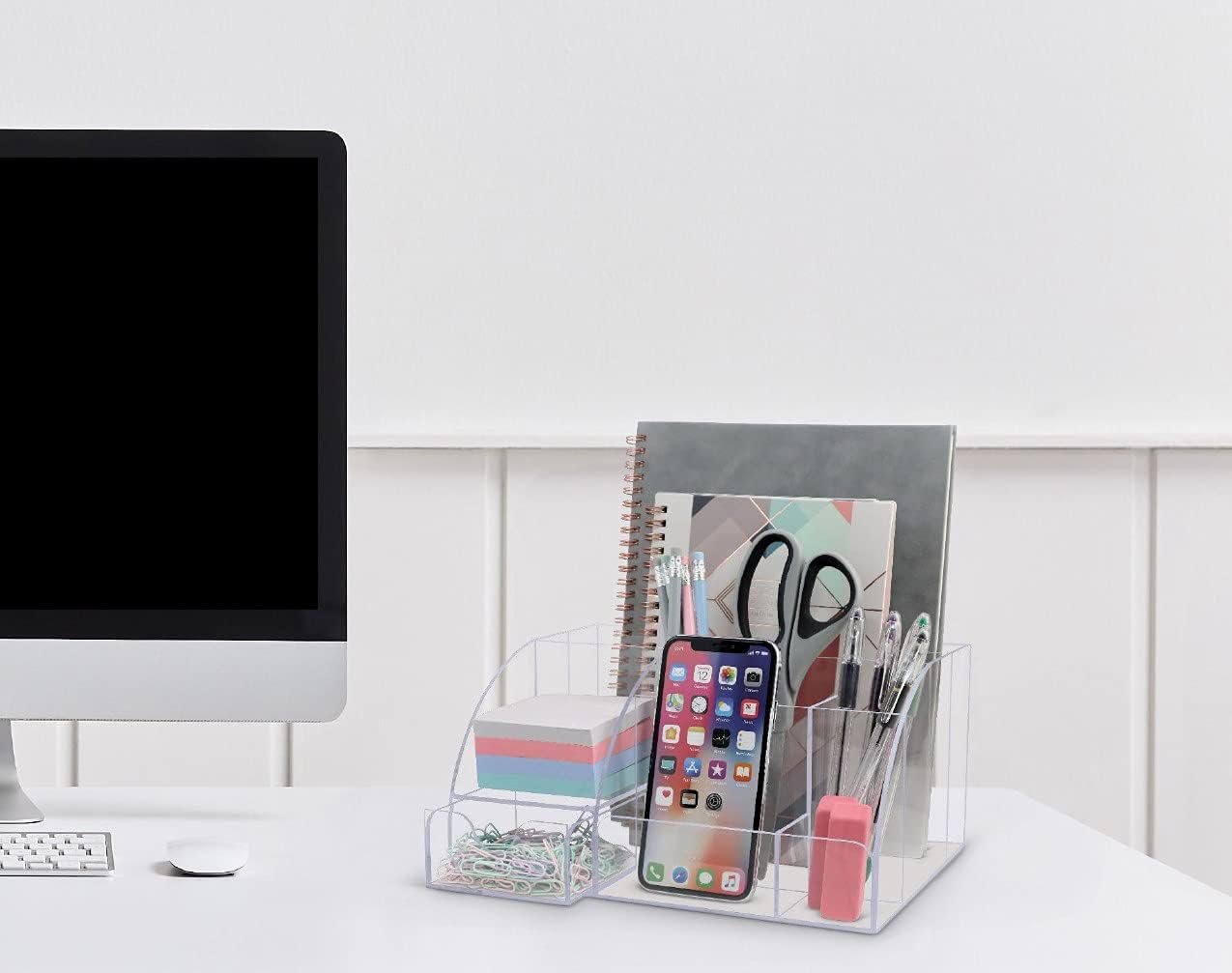 oem odm clear acrylic desk oganizer, 9 compartments, office supplies and desk accessories organizer, home decor desktop organizer (clear) factory & wholesale supplier