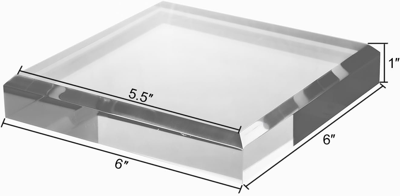 oem odm ciaoher 1in thickness beveled acrylic square display block clear polished pedestal stand riser (6x6, 1pack) factory & wholesale supplier