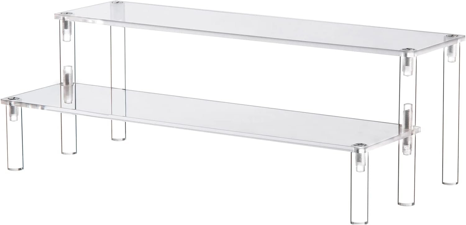 oem odm ihomecooker clear acrylic display riser 2 tier cupcake stand shelf for decoration and organizer factory & wholesale supplier