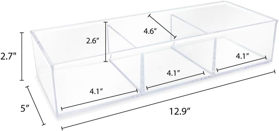 oem odm isaac jacobs large 3-compartment acrylic stackable organizer (12.9