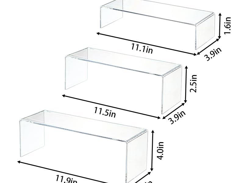 oem odm yieach large clear acrylic risers display stands,6 pcs rectangular display risers for funko pop,figures,food,showcase collectibles display shelf,retail desktop risers display stand and decoration factory & wholesale supplier