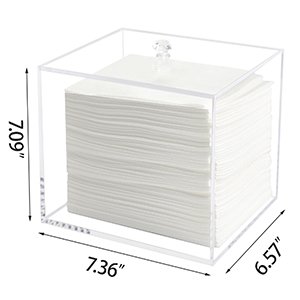 oem odm face towel holder box, acrylic facial disposable towelettes container for xl face towels and protects from dust, clear factory & wholesale supplier