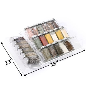 oem odm clear acrylic spice drawer organizer, 4 tier- 2 set expandable from 13