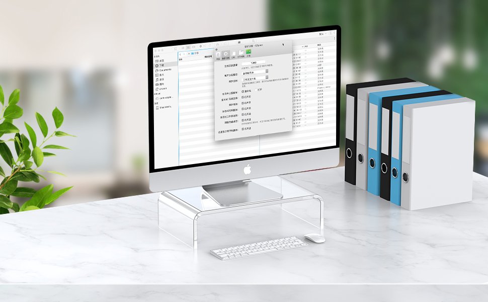 oem odm acrylic monitor stand riser acrylic laptop stand for desk clear computer monitor stand for desk accessories white aesthetic decorations for office home imac organizer factory & wholesale supplier