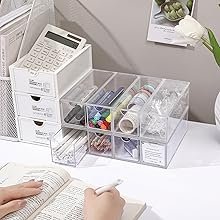 oem odm acrylic stackable drawer organizer with 4 clear drawers for bathroom & vanity makeup storage factory & wholesale supplier