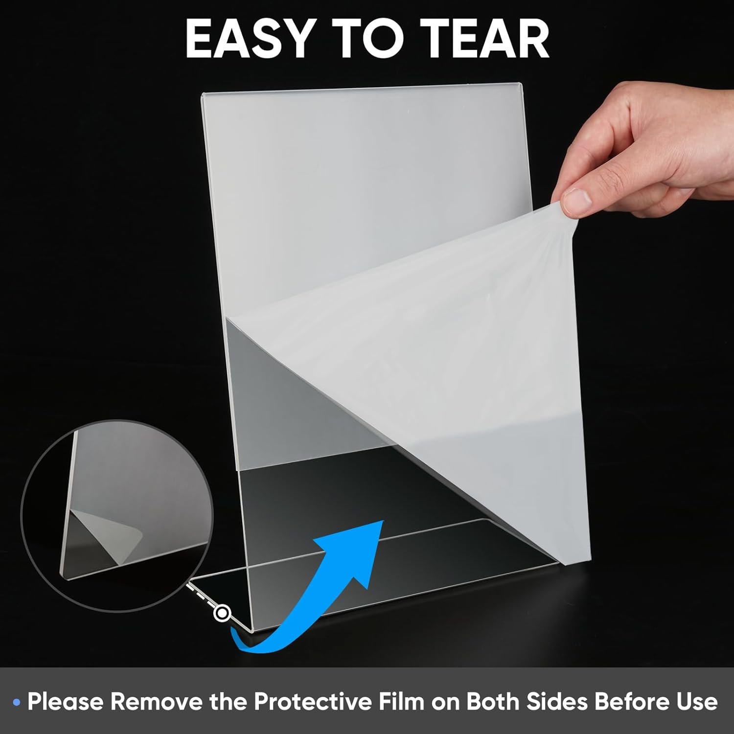 wholesale ticonn 8.5 x 11 acrylic sign holder, l shape clear sign stand for displaying, plastic paper holder for office, store, restaurant (vertical 3 pack) factory & supplier oem odm