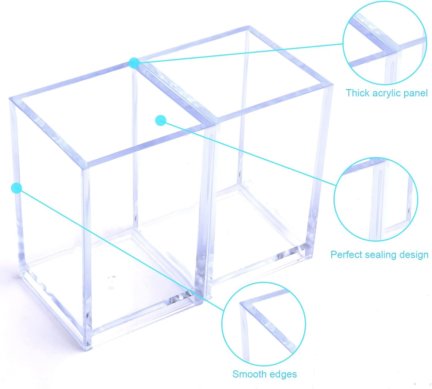 oem odm acrylic pen holder, 3 pcs clear pencil holders for desk, makeup brush holder cup organizer, stationery storage desktop accessories for office school supplies (with cleaning cloth) factory & wholesale supplier