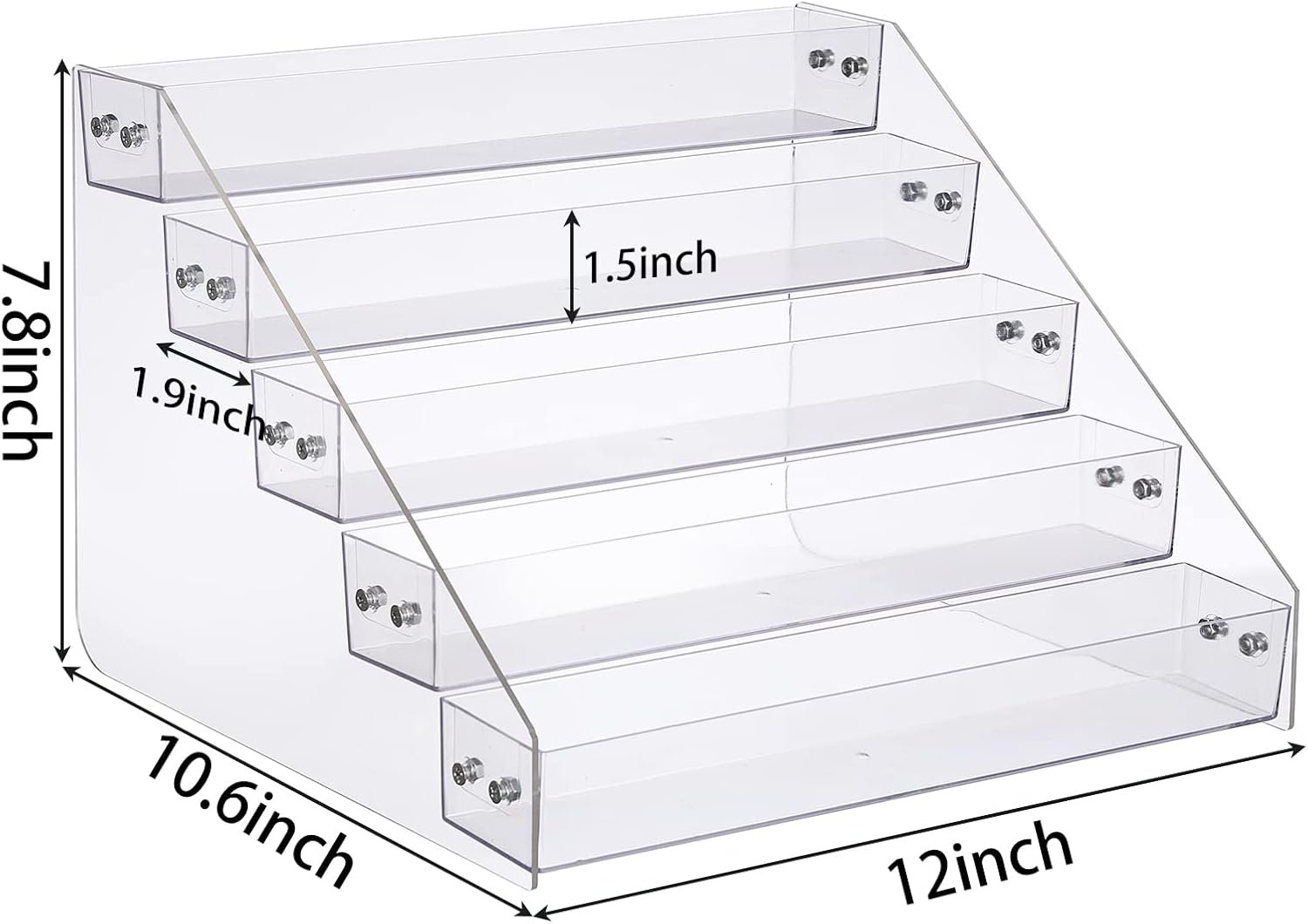 wholesale tiered spice rack acrylic, spice rack shelf seasoning organizer for countertop, cabinet, pantry, kitchen storage - 5 tier factory & supplier oem odm