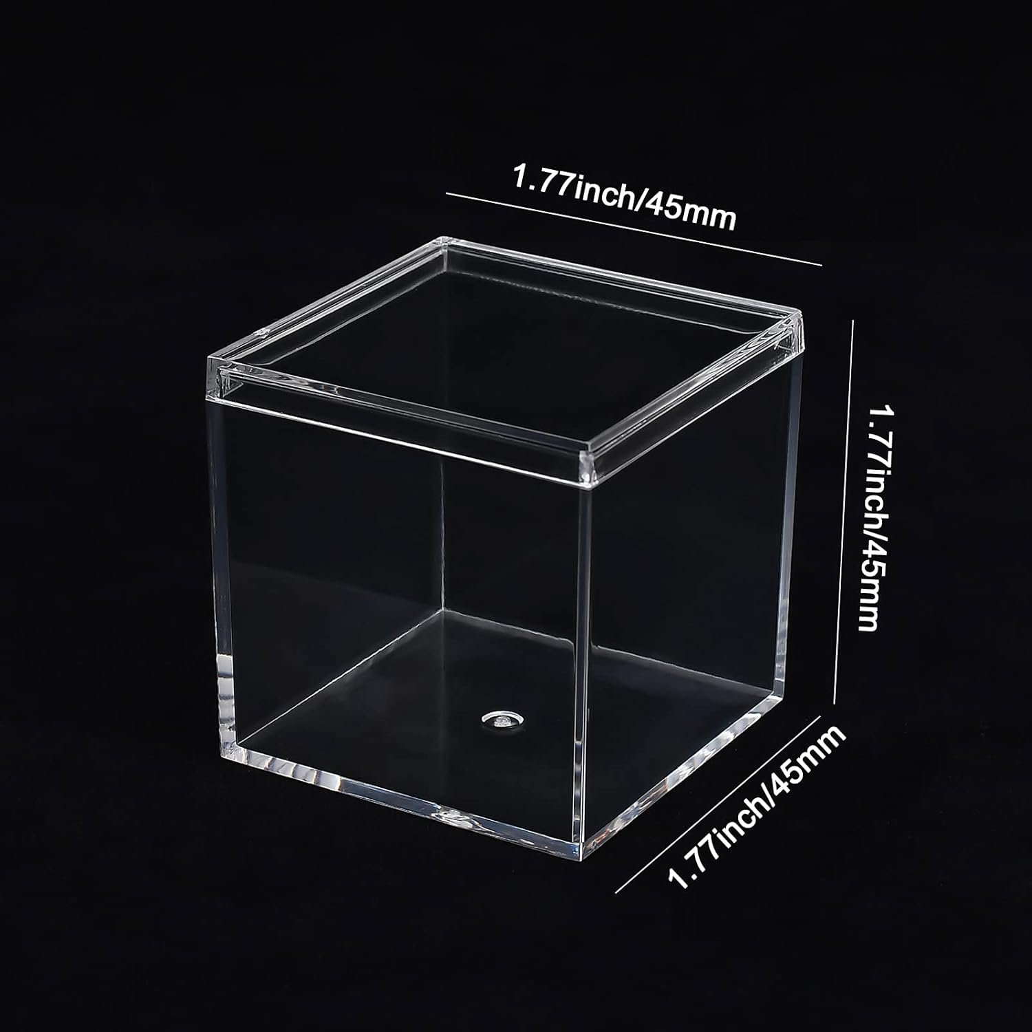 oem odm acrylic box with lid, 4 pack clear acrylic box with lid plastic square cube containers boxesstorage box 1.77x1.77x1.77inch/45x45x45mm for candy pill and tiny jewelry factory & wholesale supplier