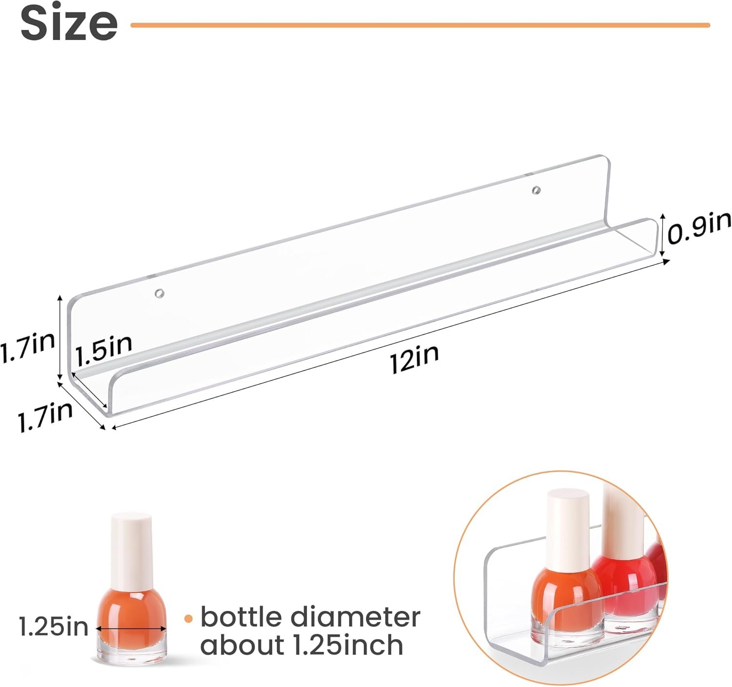 wholesale upsimples 6 pack clear acrylic shelves, 12