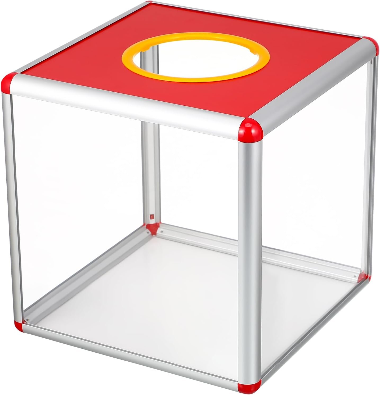 oem odm 1pc clear acrylic donation boxes raffle ballot box metal dedication box suggestion storage box red donation box for voting charity contests factory & wholesale supplier