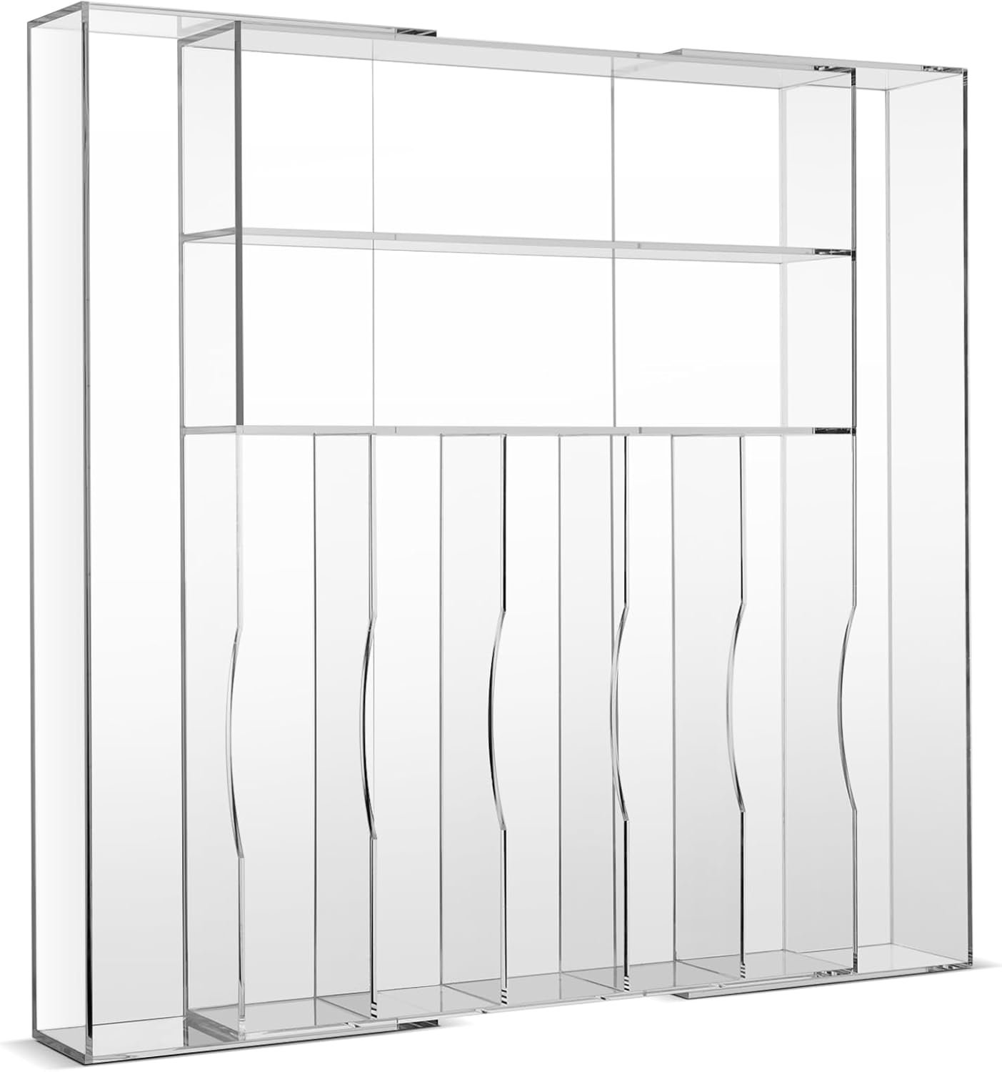 oem odm clear acrylic drawer organizer for kitchen utensils and flatware, adjustable silverware tray with 9 compartments for drawers, office, and bathroom storage factory & wholesale supplier