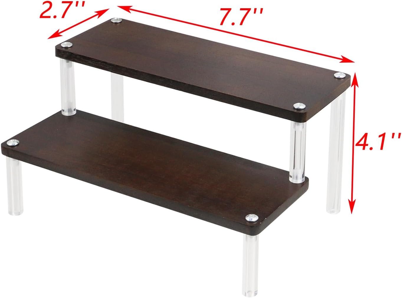 oem odm 2 tier acrylic risers display stand dessert riser stand for easy installation brown acrylic display shelf for party kitchen factory & wholesale supplier