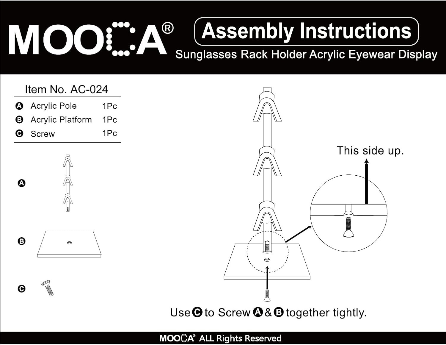 oem odm mooca 2 piece acrylic eyeglasses frame riser, 3 frames for each holder factory & wholesale supplier