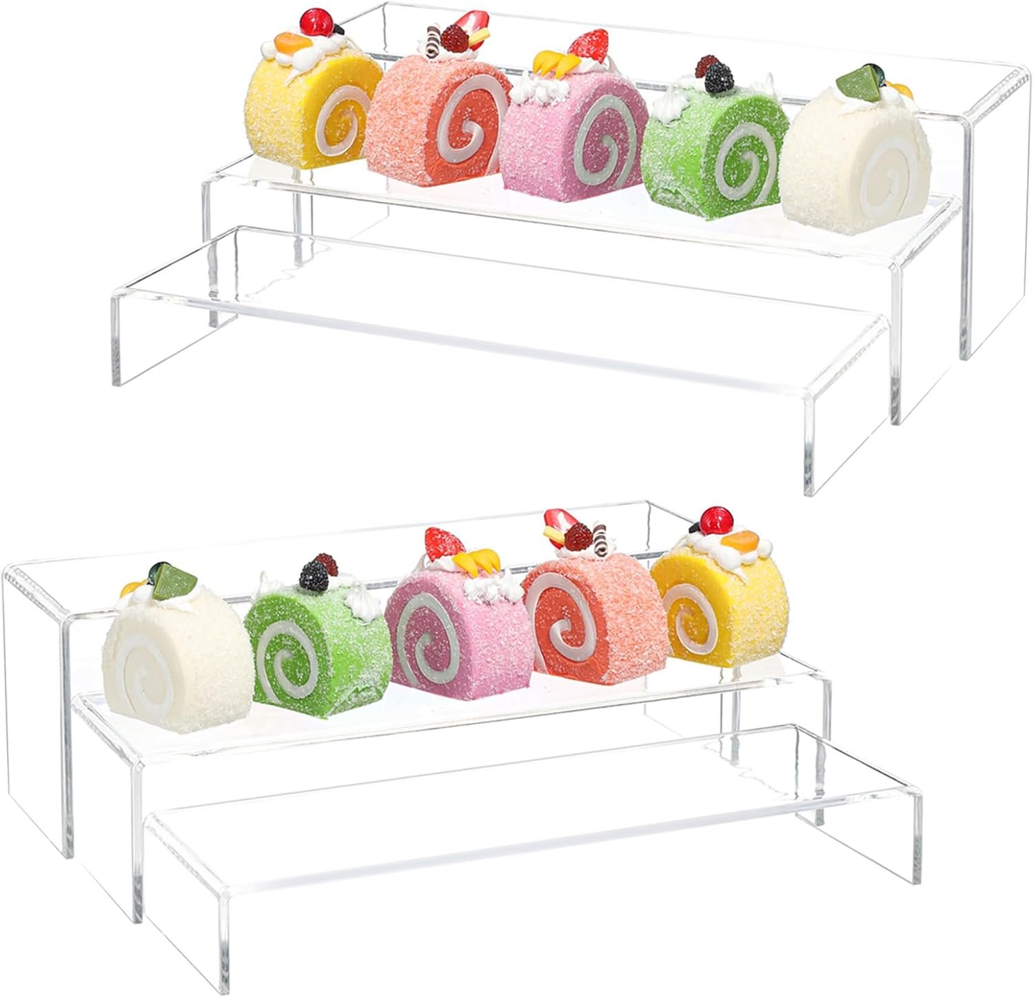 oem odm yieach large clear acrylic risers display stands,6 pcs rectangular display risers for funko pop,figures,food,showcase collectibles display shelf,retail desktop risers display stand and decoration factory & wholesale supplier