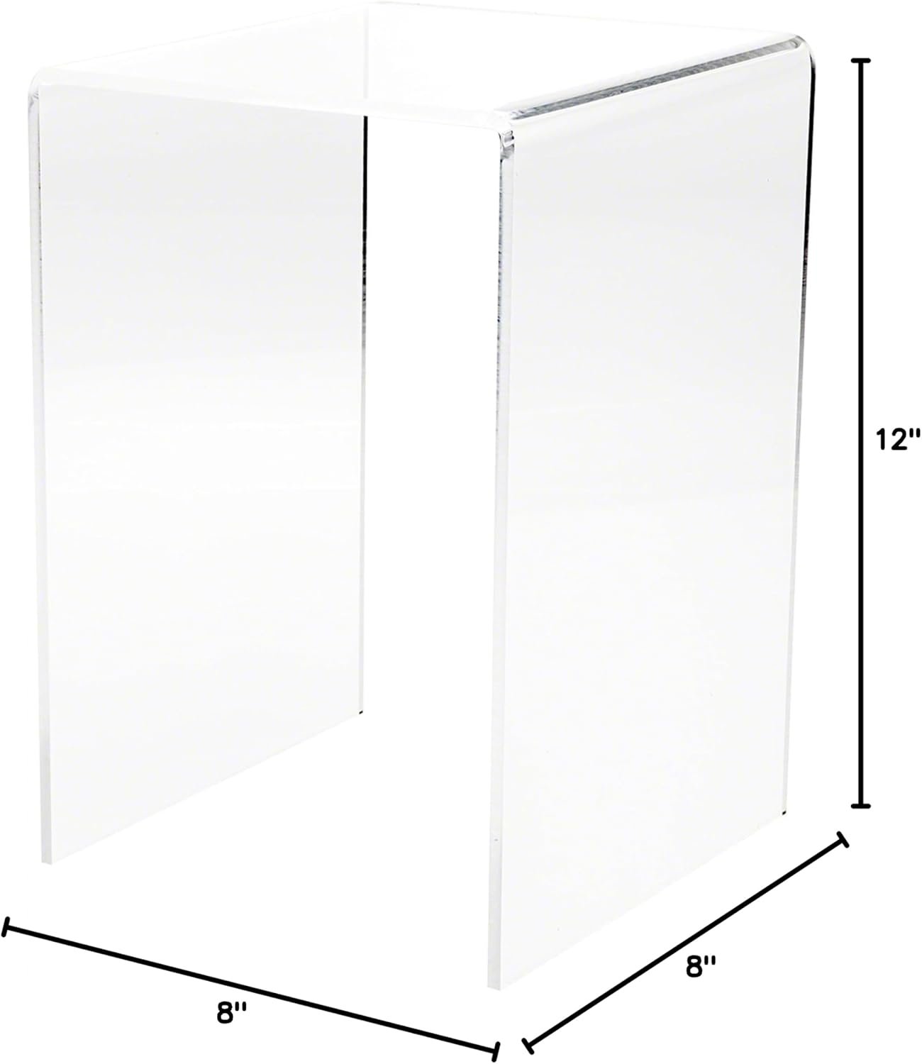 oem odm plymor clear acrylic vertical square display riser, 12