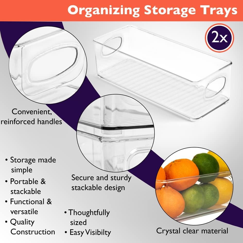oem odm clearspace plastic pantry organization and food storage bin – great kitchen fridge organizer bins, 2 pack factory & wholesale supplier