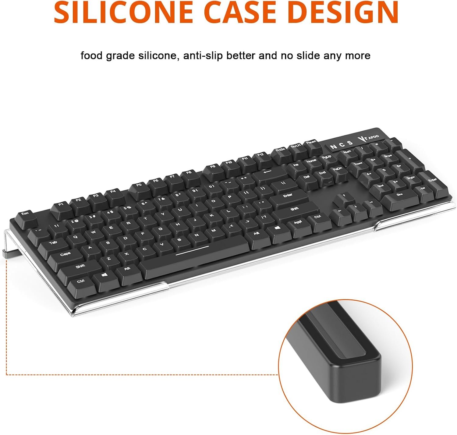 oem odm richboom computer keyboard stand tilt pc keyboard stand riser for easy ergonomic typing, acrylic keyboard tray holder for office desk, home, school, with silicone anti-slip case, clear factory & wholesale supplier