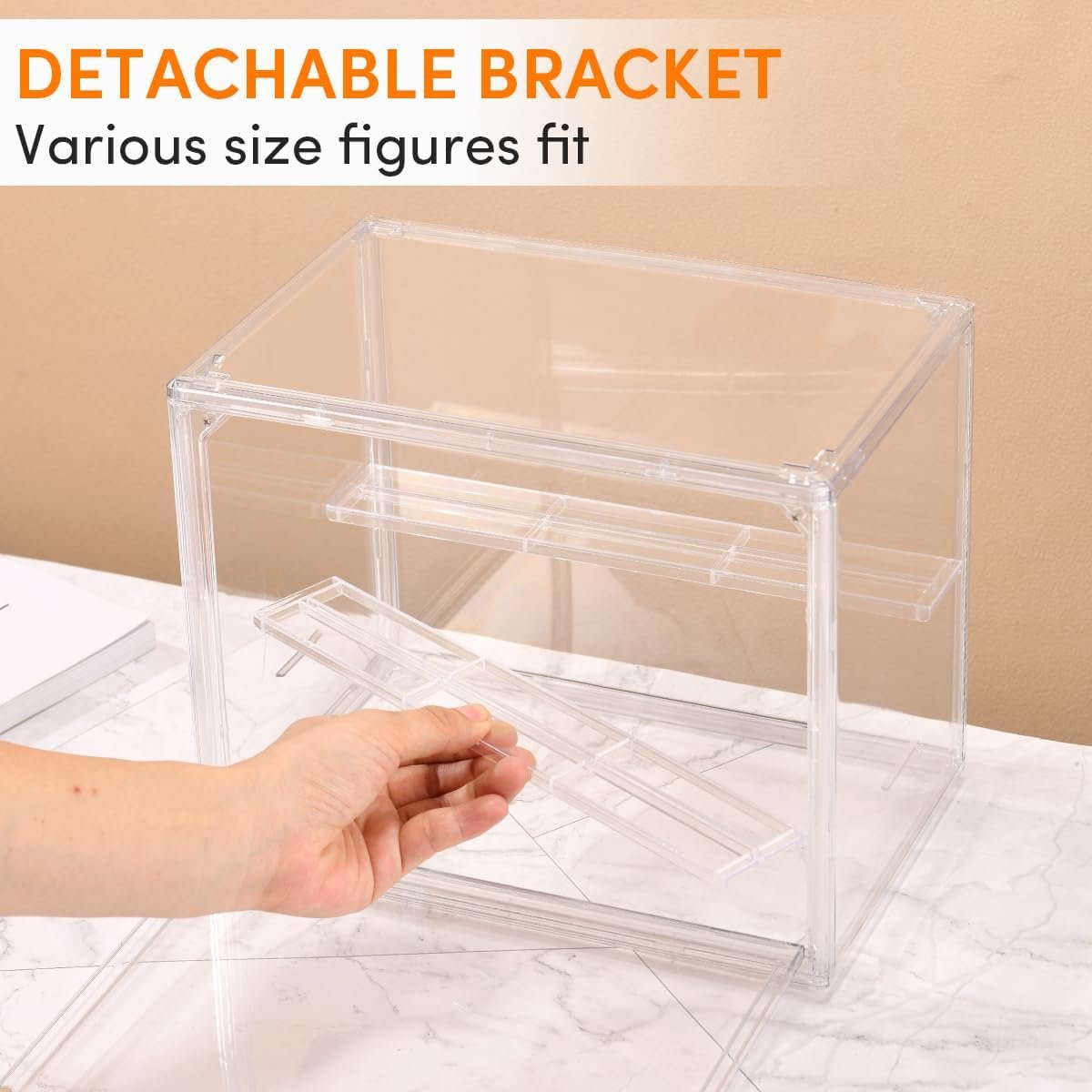 oem odm clear acrylic display case with magnetic attraction lid, dustproof book & cosmetic display cases, large figures collectibles showcase, shoe box, bag organizer factory & wholesale supplier