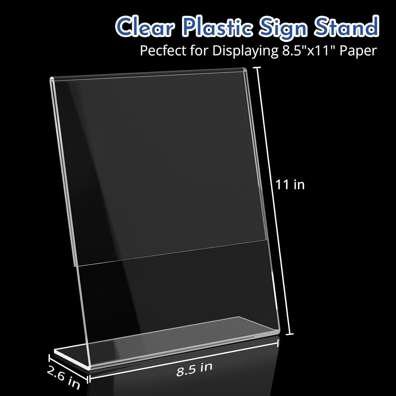 wholesale 12 pack acrylic sign holder 8.5 x 11, clear desktop acrylic display stands, l shape sign holder, plastic flyer stand for displaying posters picture flyers menu factory & supplier oem odm