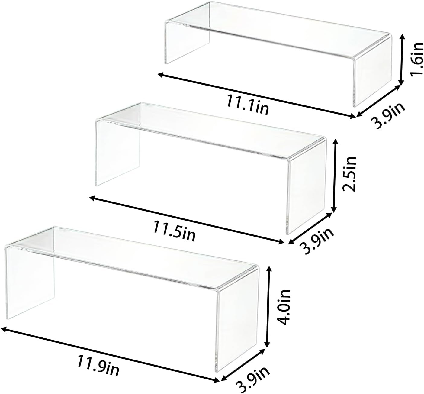 oem odm yieach large clear acrylic risers display stands,6 pcs rectangular display risers for funko pop,figures,food,showcase collectibles display shelf,retail desktop risers display stand and decoration factory & wholesale supplier
