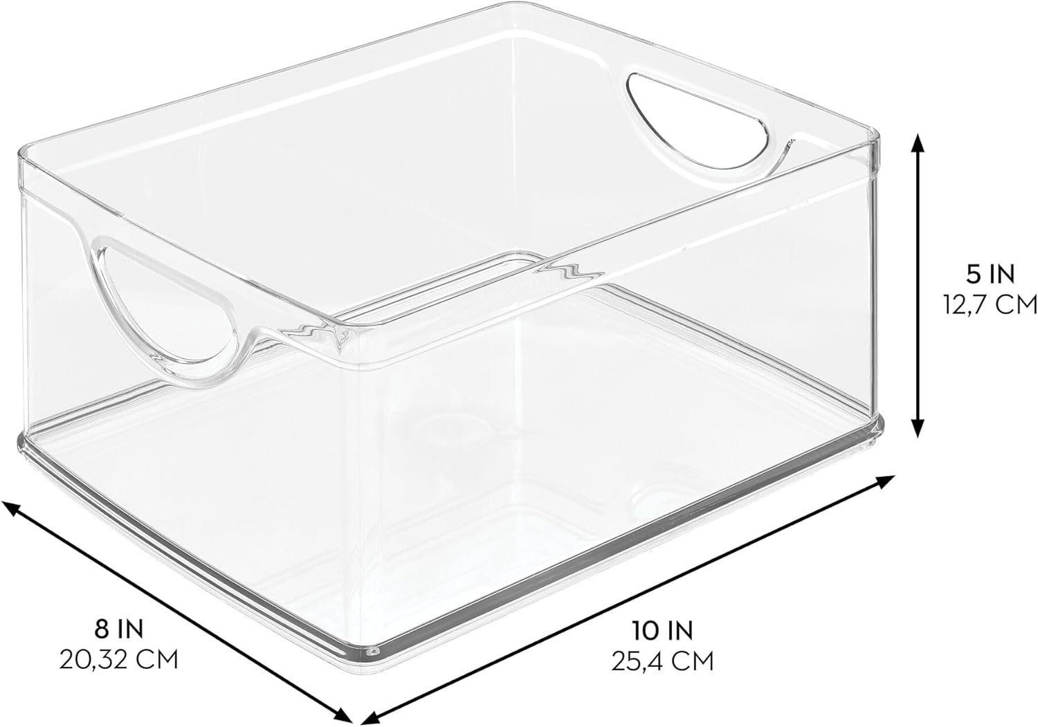 oem odm idesign pantry storage bin with handles for cabinets or fridge - clear - made in usa factory & wholesale supplier