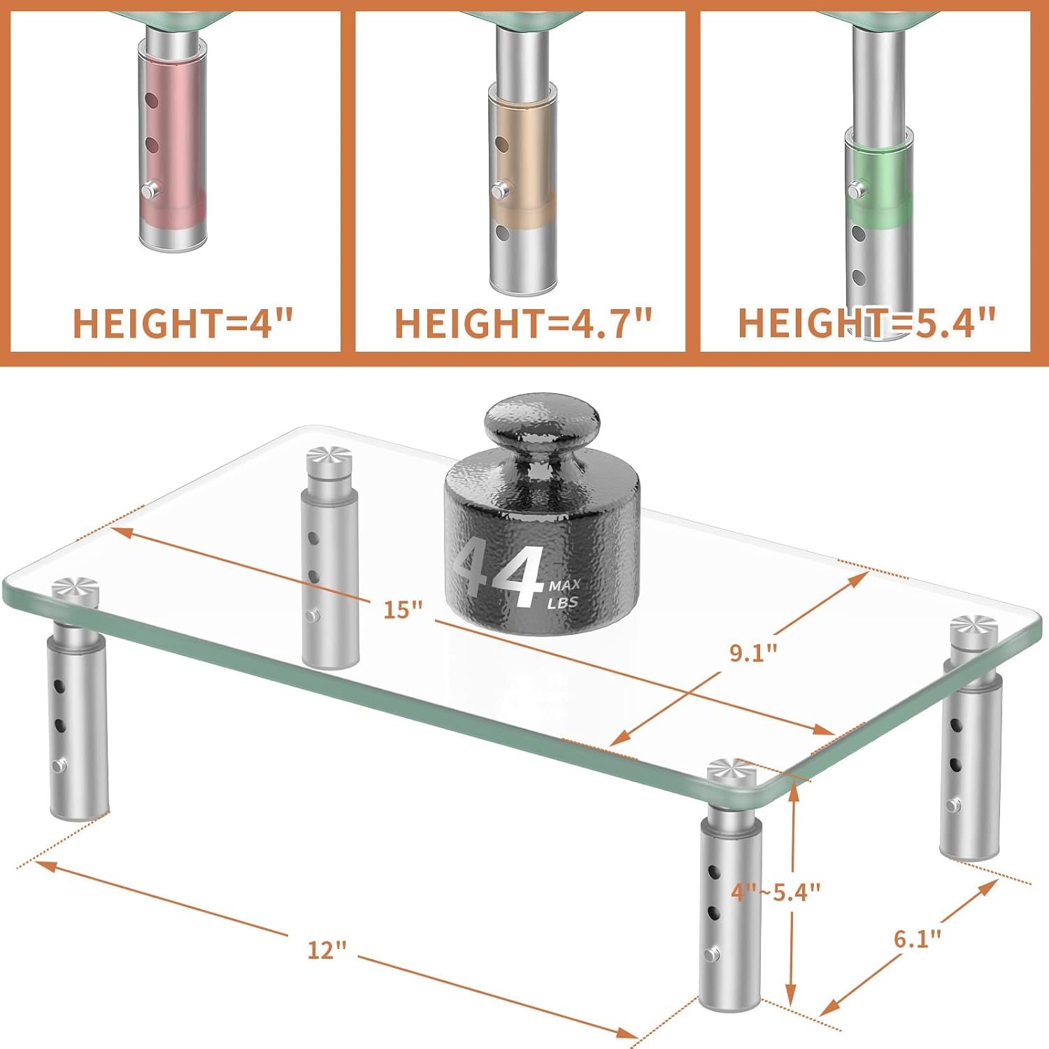 oem odm hemudu monitor stand -3 adjustable height monitor riser, computer monitor stand, desktop organizer, monitor stand riser for pc, computer, laptop clear factory & wholesale supplier