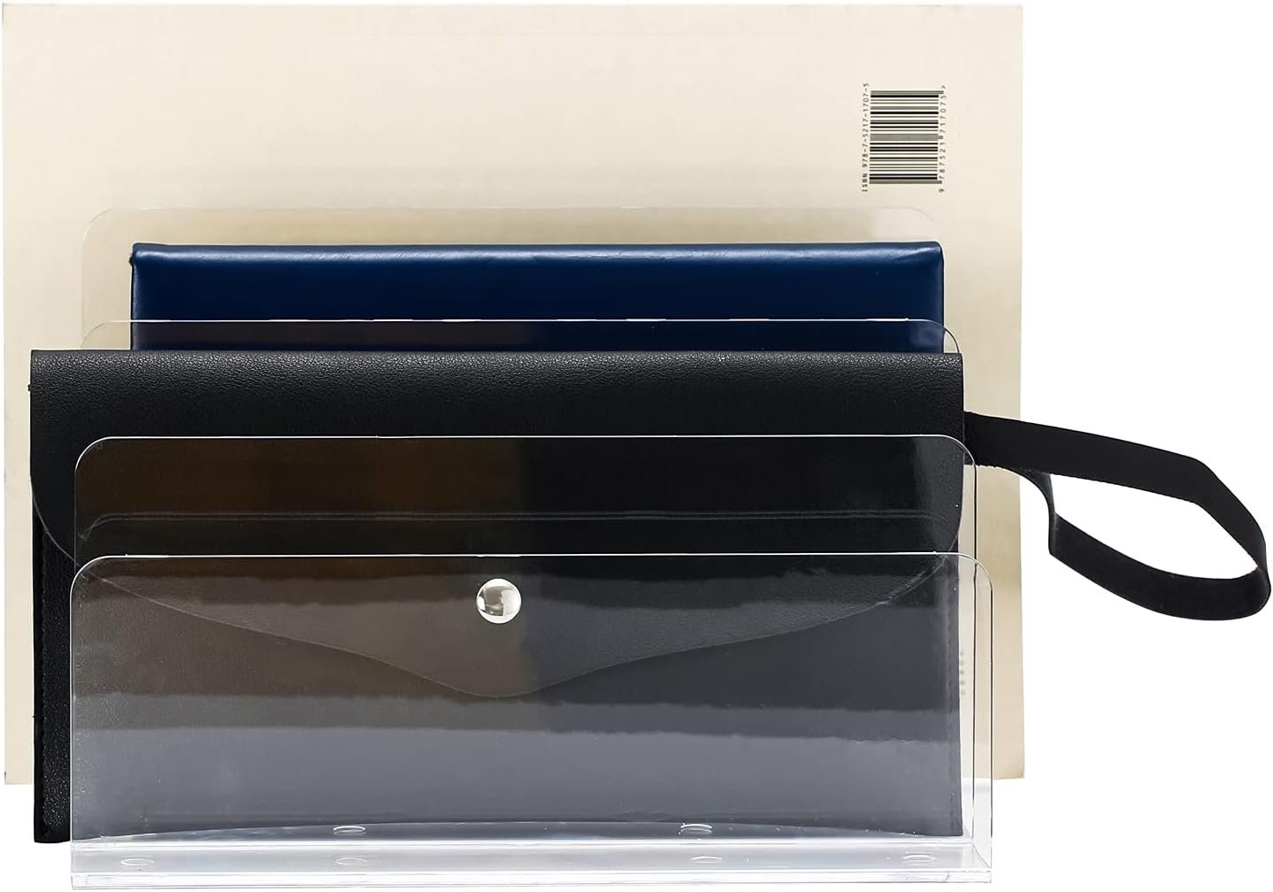 oem odm sooyee file organizer for desk, mail organizer countertop,4-section file holder for home office,book organizer,acrylic desk organizer for letter, document, notebook, binder, purse, palette,clear factory & wholesale supplier