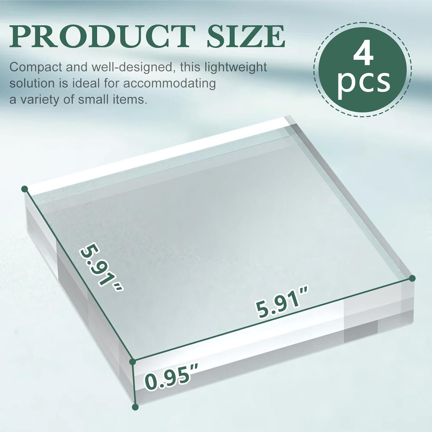 oem odm acrylic base stand 4 pack 6 x 6 x 1 inch acrylic blocks for display trophy base clear square cube riser display cylinder pedestal stands for collectibles jewelry props food display factory & wholesale supplier