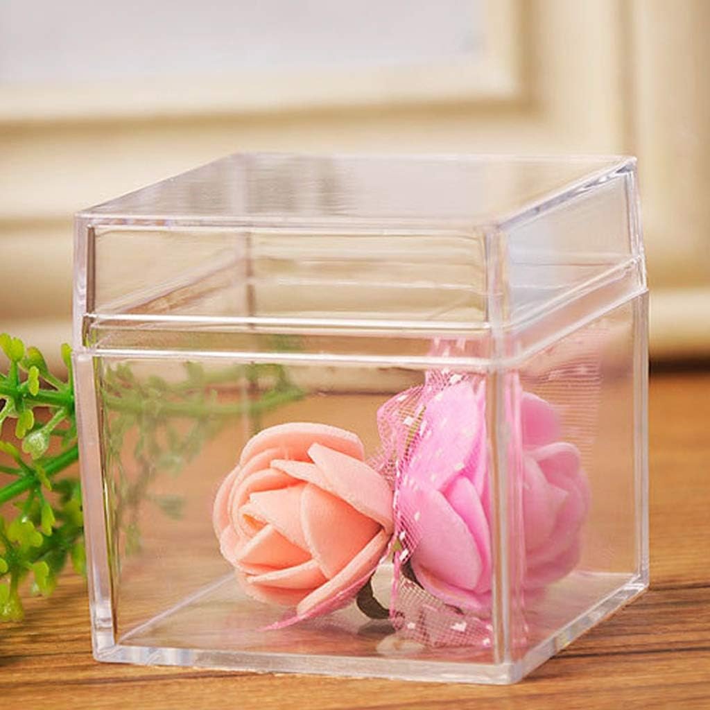 oem odm plastic transparent box square candy box acrylic 5 sided jewelry display storage box for case square cube props box factory & wholesale supplier