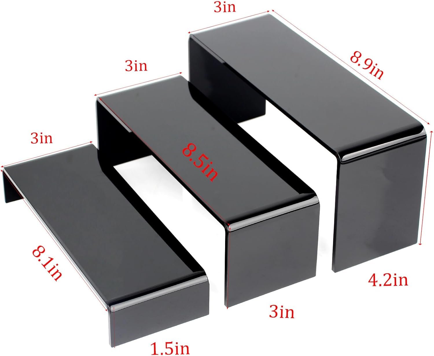 oem odm black acrylic display risers, 6 pc acrylic risers for display for food dessert cupcakes, jewellery, collectibles, puppets, anime characters, perfumes for acrylic risers factory & wholesale supplier