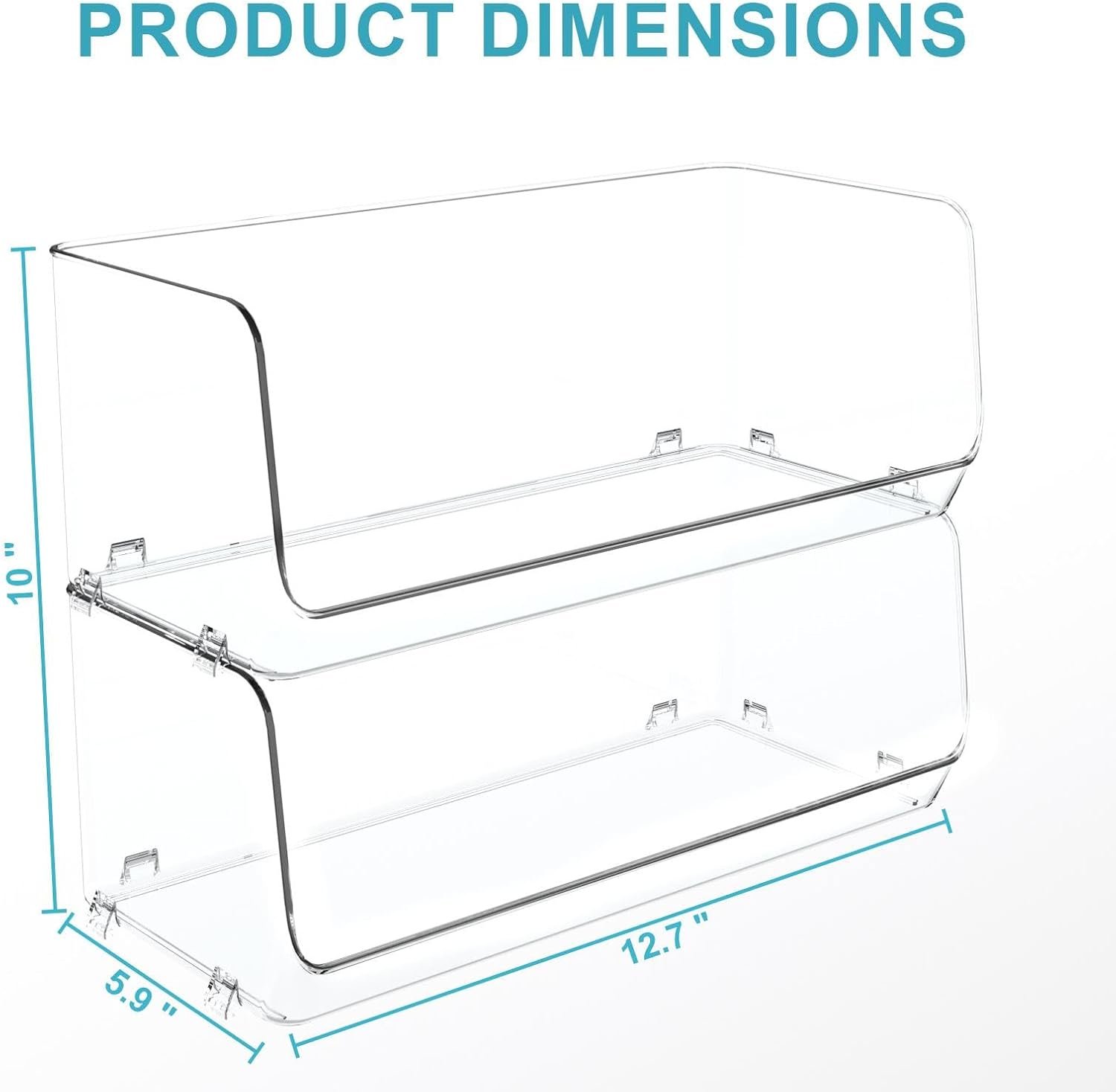 oem odm 2pcs stackable storage bins open front,plastic makeup organizer for vanity,clear organizer bins, bathroom counter organizer, desk organizers,cabinet organizers,kitchen organization factory & wholesale supplier