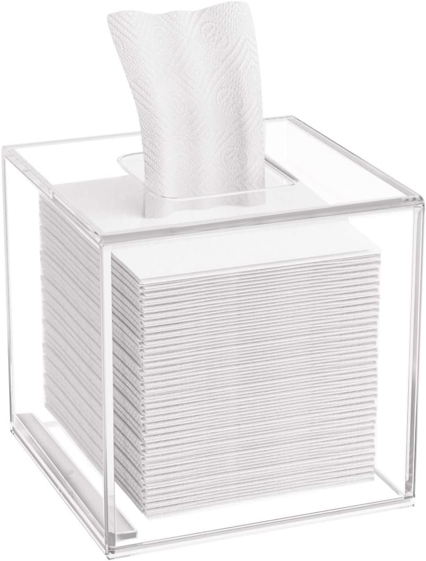 oem odm hiimiei acrylic tissue box cover 5.4x5.4x5.4'' clear tissue holder napkin dispenser for home office restaurant-clear factory & wholesale supplier