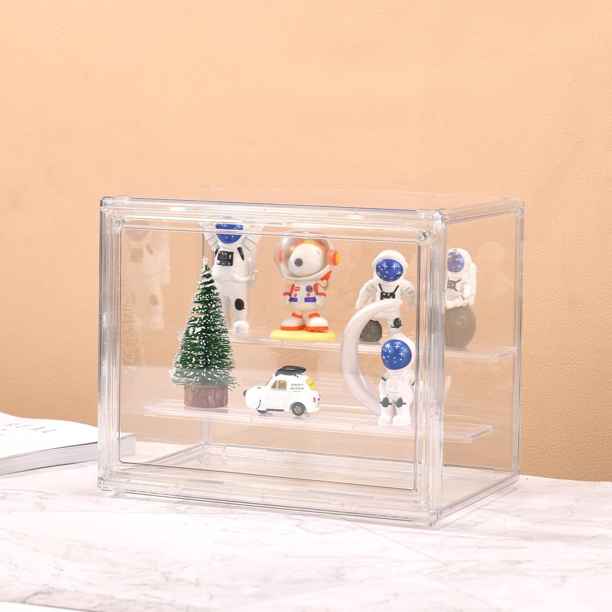 oem odm clear acrylic display case with magnetic attraction lid, dustproof book & cosmetic display cases, large figures collectibles showcase, shoe box, bag organizer factory & wholesale supplier