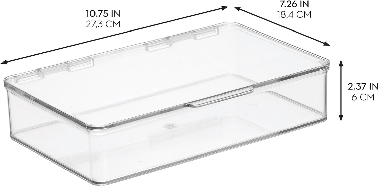 oem odm idesign kitchen binz bpa-free plastic stackable organizer box with lid - 7.26