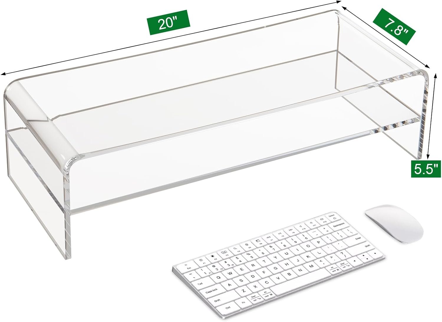 oem odm acrylic monitor stand, 20in premium large acrylic laptop stand for home, office, business, 2 tiers computer monitor riser for keyboard storage, multi-media laptop, printer, tv srceen factory & wholesale supplier