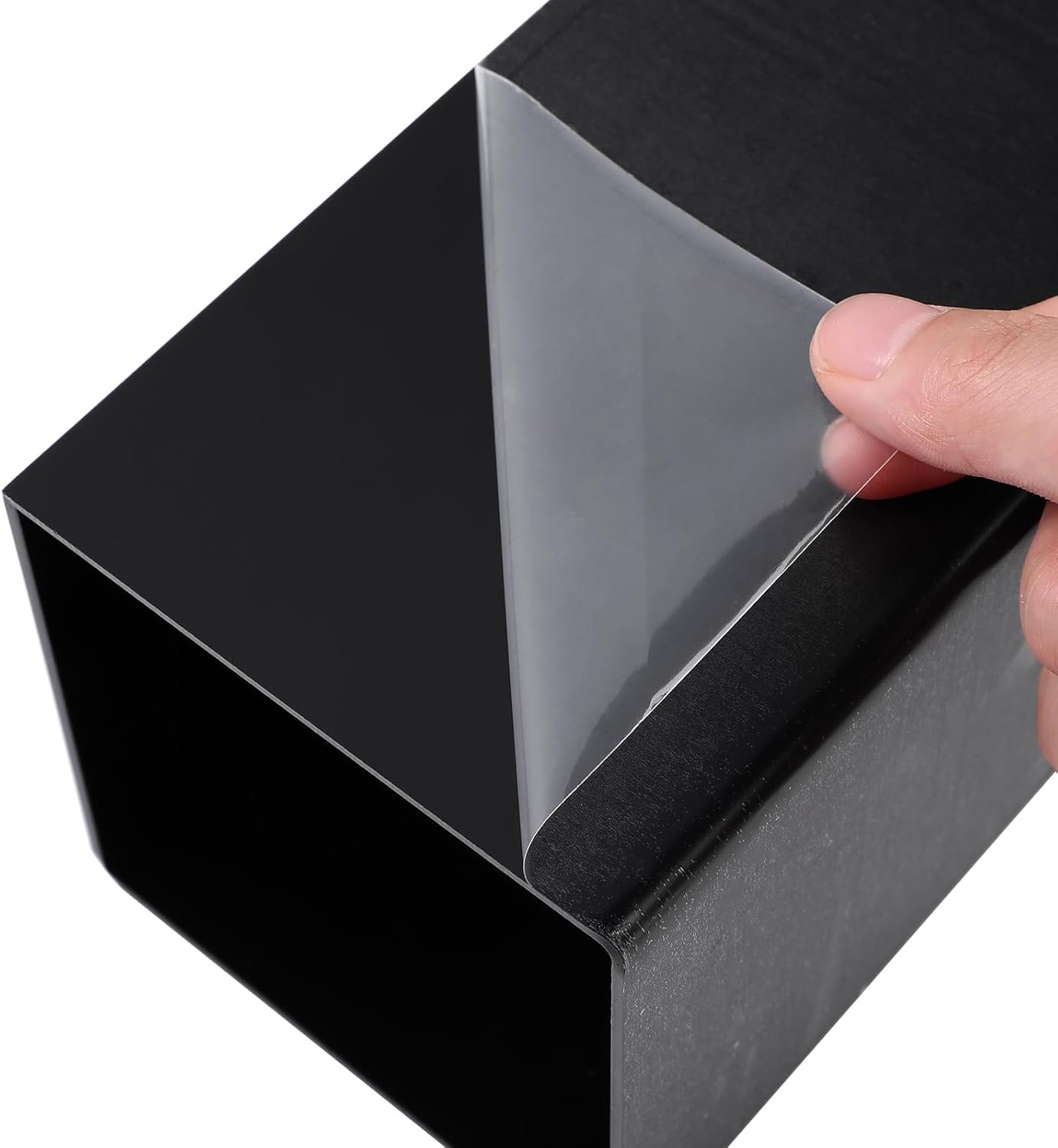 oem odm thyle 12 pcs jewelry acrylic risers square cube display nesting risers figure stand with hollow bottoms display stand shelf for cosmetics food collectibles perfume, 6 sizes (black) factory & wholesale supplier