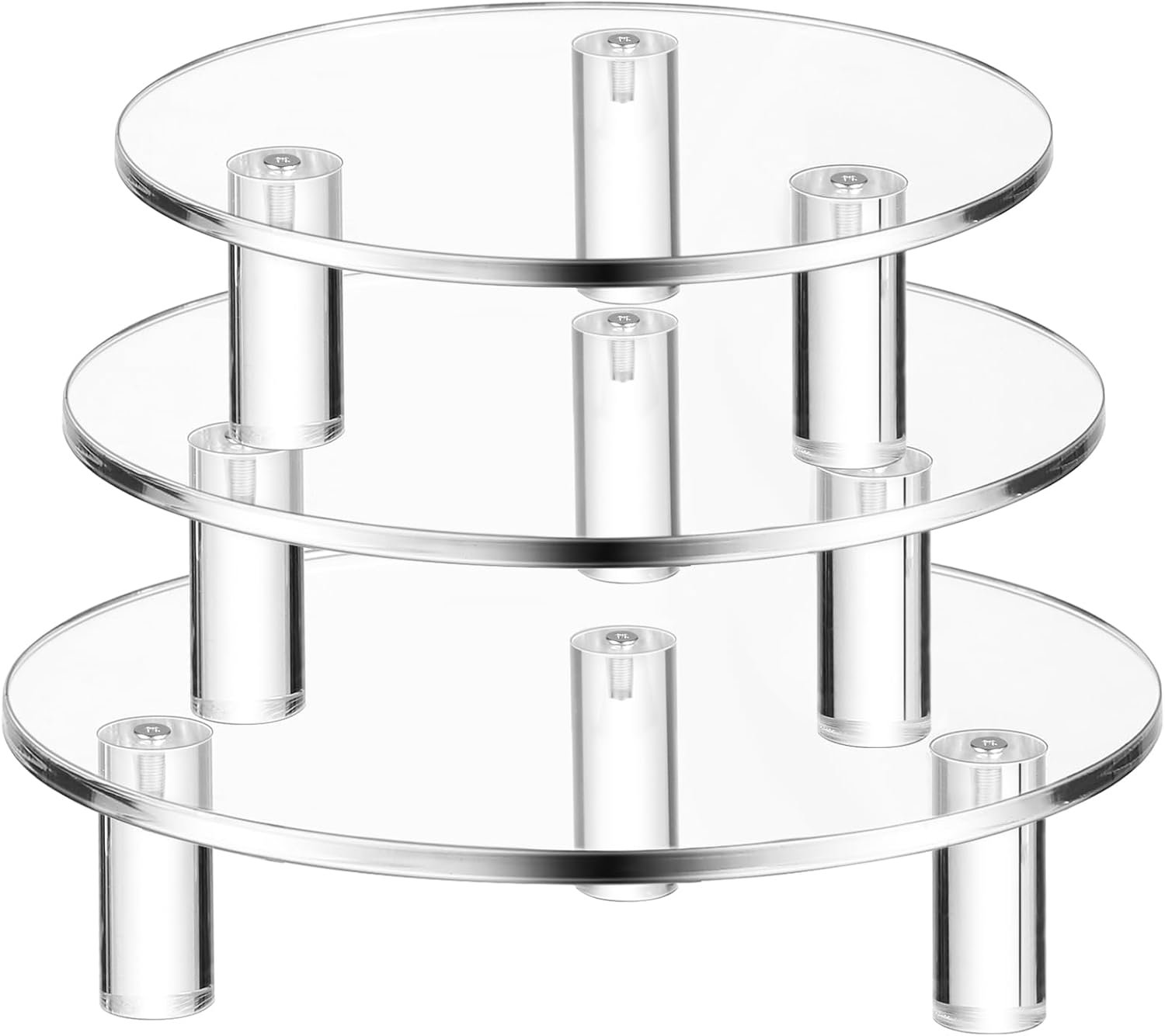 oem odm 3 pcs round acrylic display riser clear round stands clear pedestal riser board for home decor and organizer(5'',6'',8'') factory & wholesale supplier