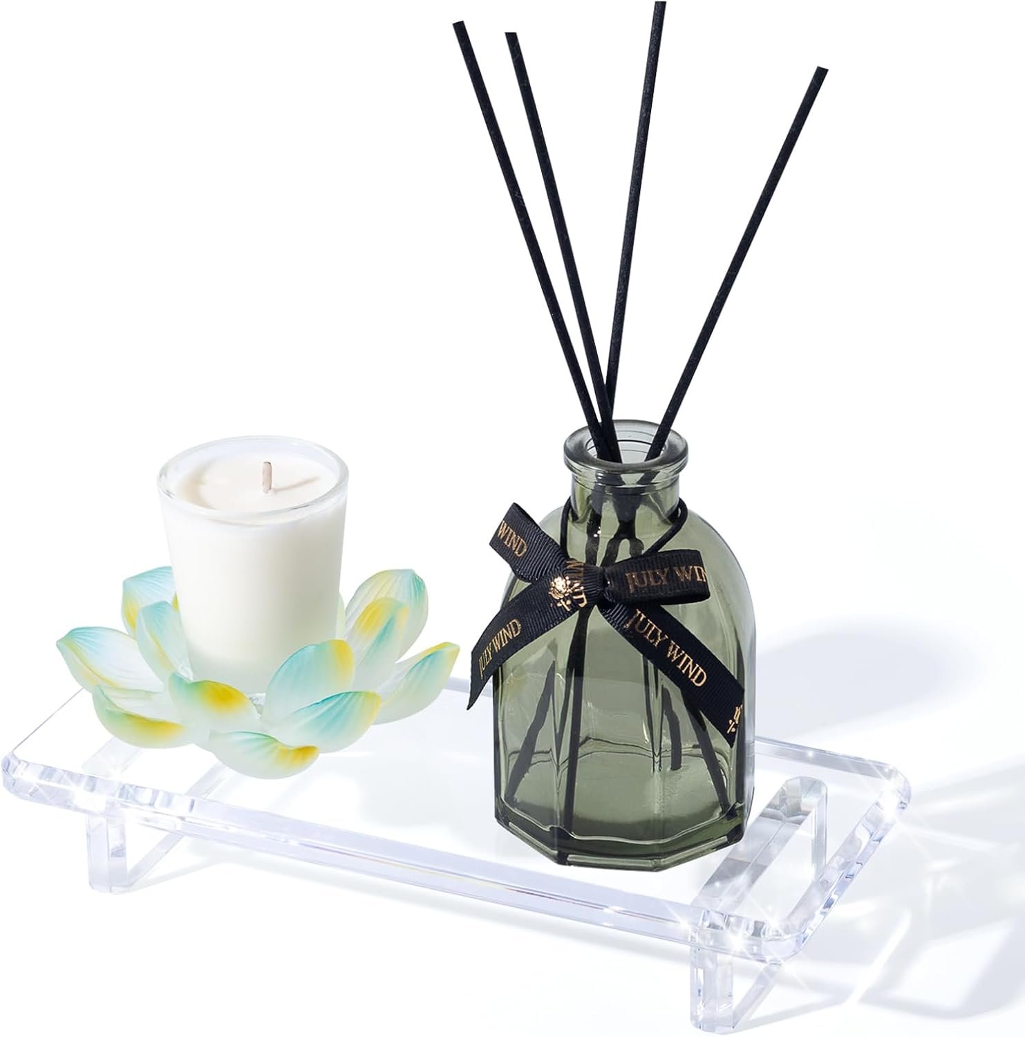 oem odm acrylic bathroom counter tray: water-resistant kitchen and bathroom tray countertop decor,perfect for soap dish,vanity,plant,candle decor,and riser organizer-small factory & wholesale supplier