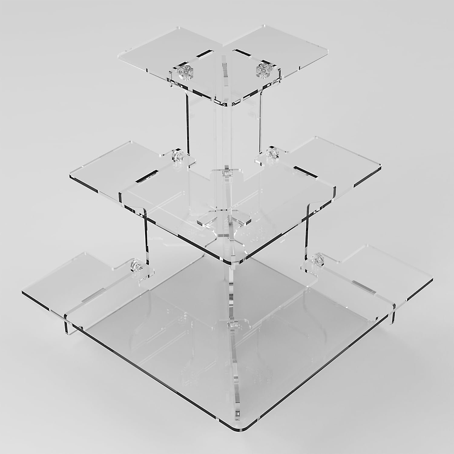 oem odm acrylic riser display shelf for amiibo funko pop figures,perfume & cologne organizer,3 tier cupcake stand desserts holder,crystals collectibles decoration on tabletop (l-shaped display platform) factory & wholesale supplier